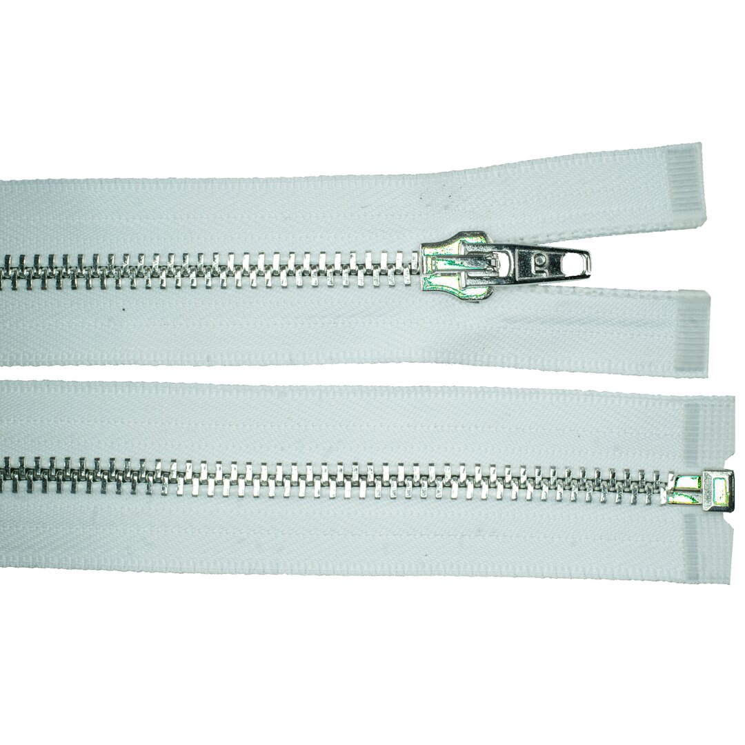 Reißverschluss Metall teilbar 55 cm weiss