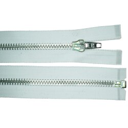 Reißverschluss Metall teilbar 55 cm weiss