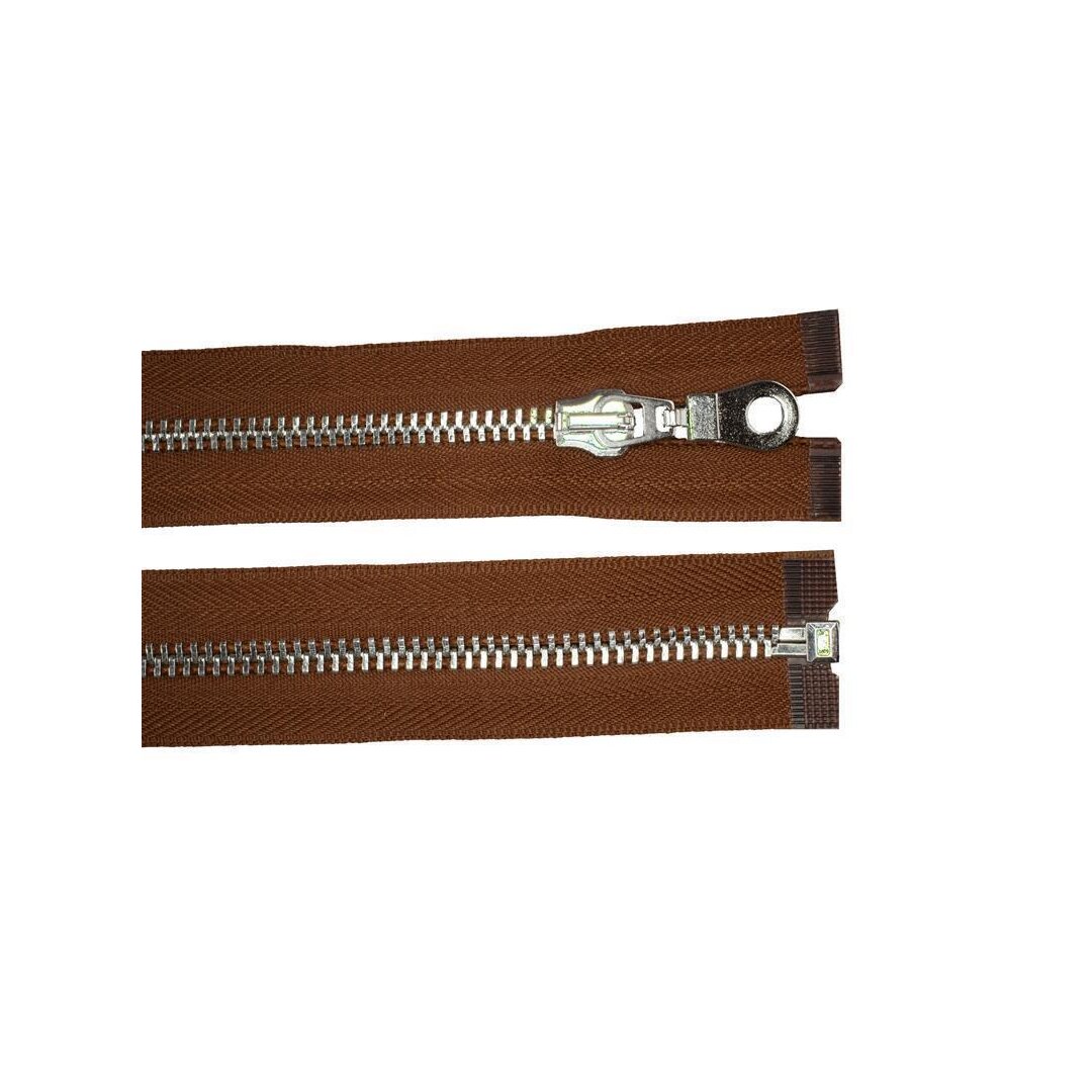 Reißverschluss Metall teilbar 80 cm cognac
