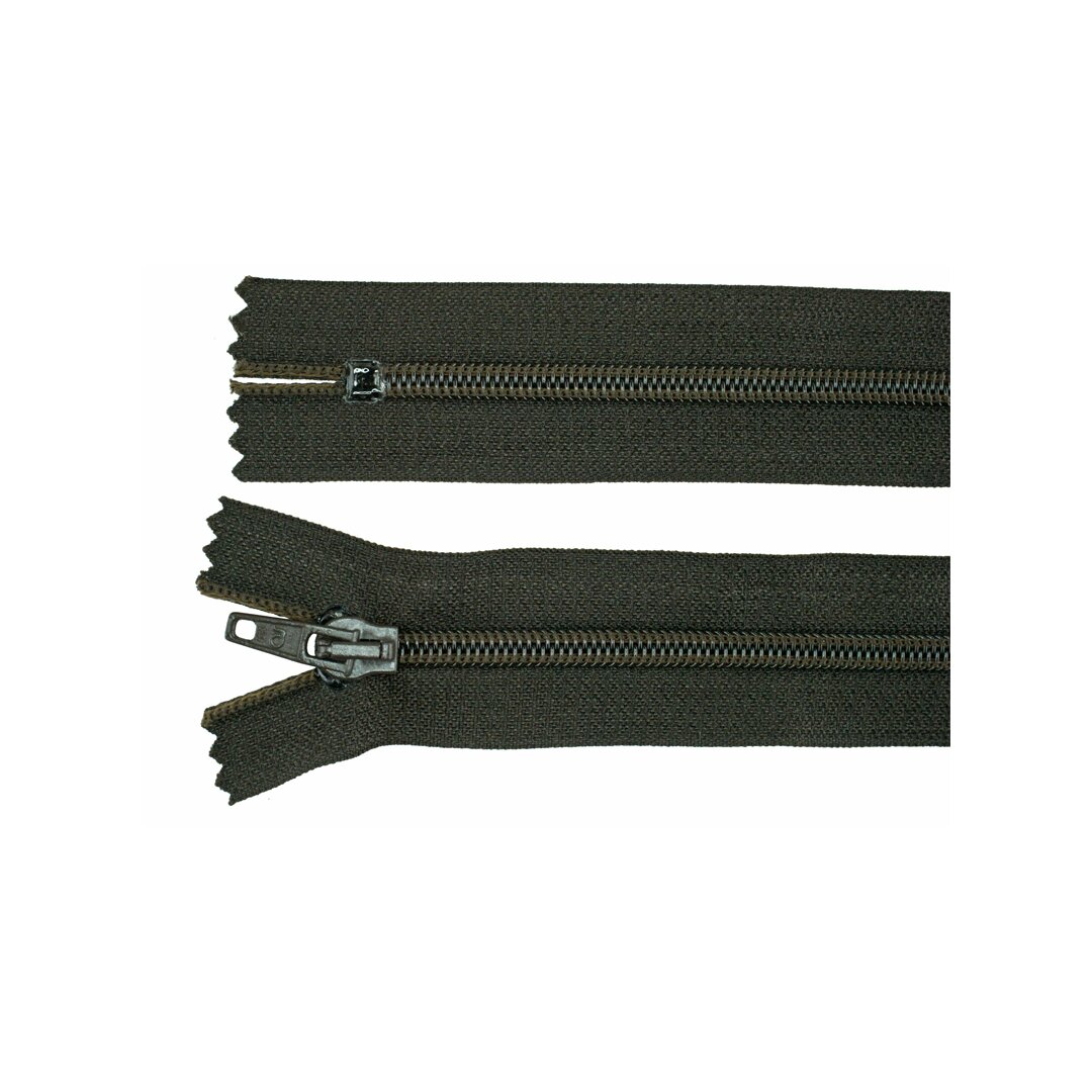 Reißverschluss Kunststoff dunkelbraun 30 cm