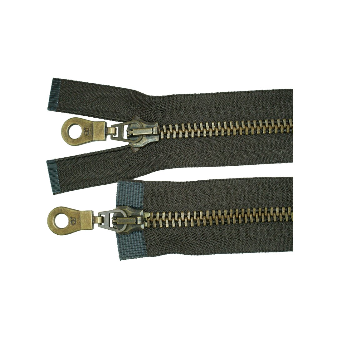 Metallreißverschluss 2-Wege teilbar dunkelbraun 70 cm