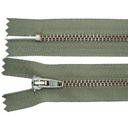 Reißverschluss Metall fein olive 10 cm