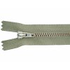 Reißverschluss Metall fein olive 12 cm