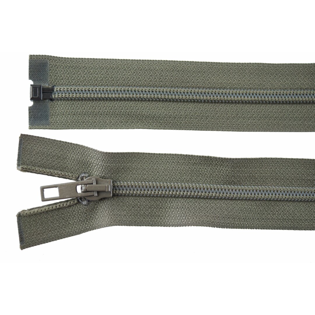 teilbarer Reißverschluss Kunststoff oliv 45 cm