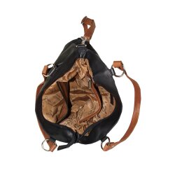 Shopper schwarz cognac