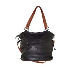 Shopper schwarz cognac